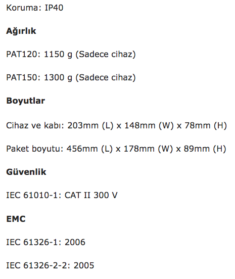 Megger PAT150 Pat Test Cihazı